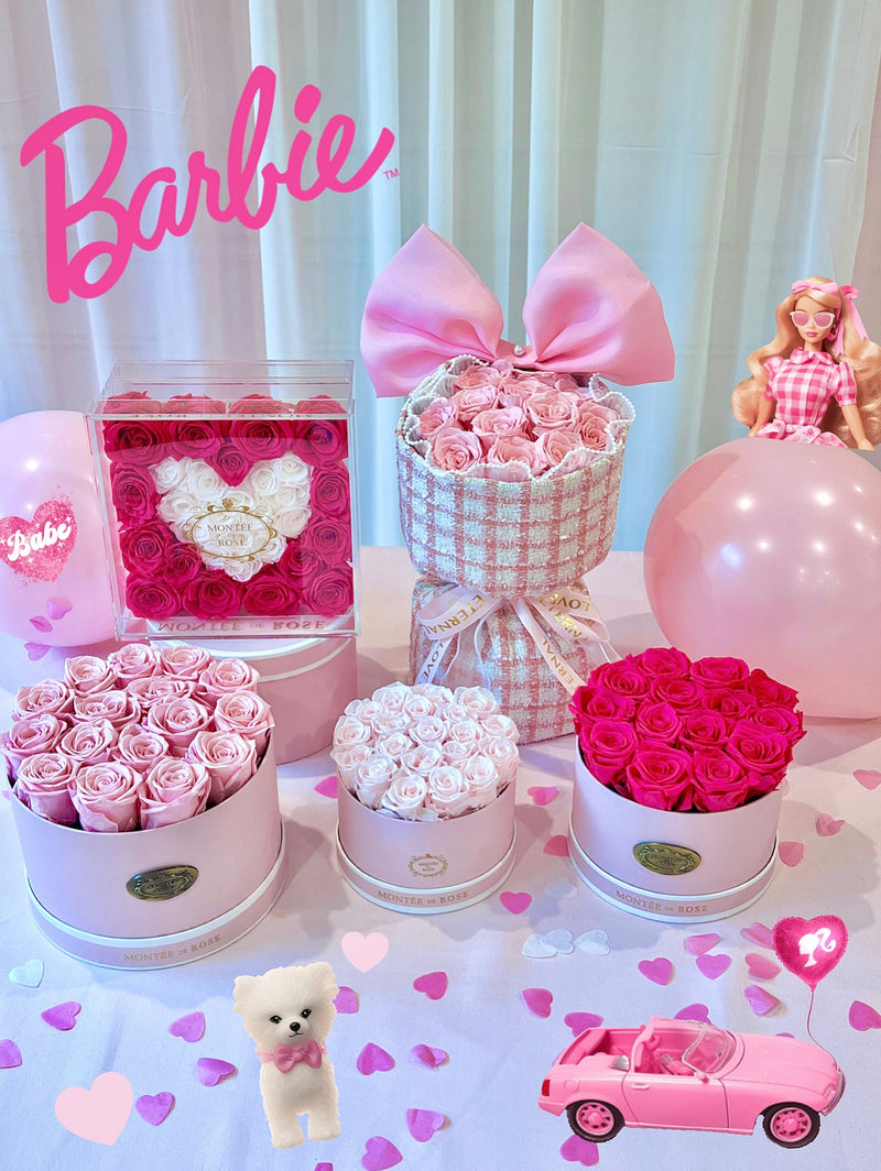 Barbie Girl Pink Mini Suede Round Box