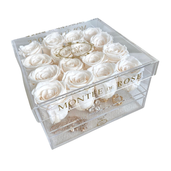 Large acrylic jewelry box with drawers