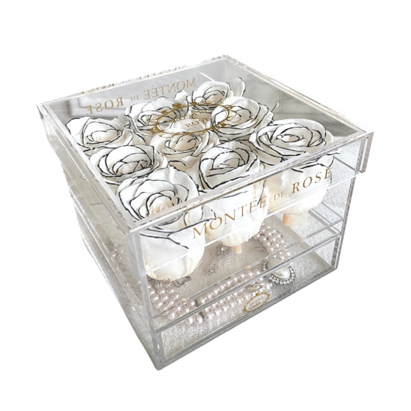 Medium acrylic jewelry box with drawers