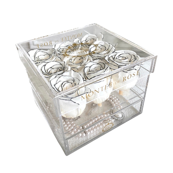 Medium acrylic jewelry box with drawers – Montée De Rose