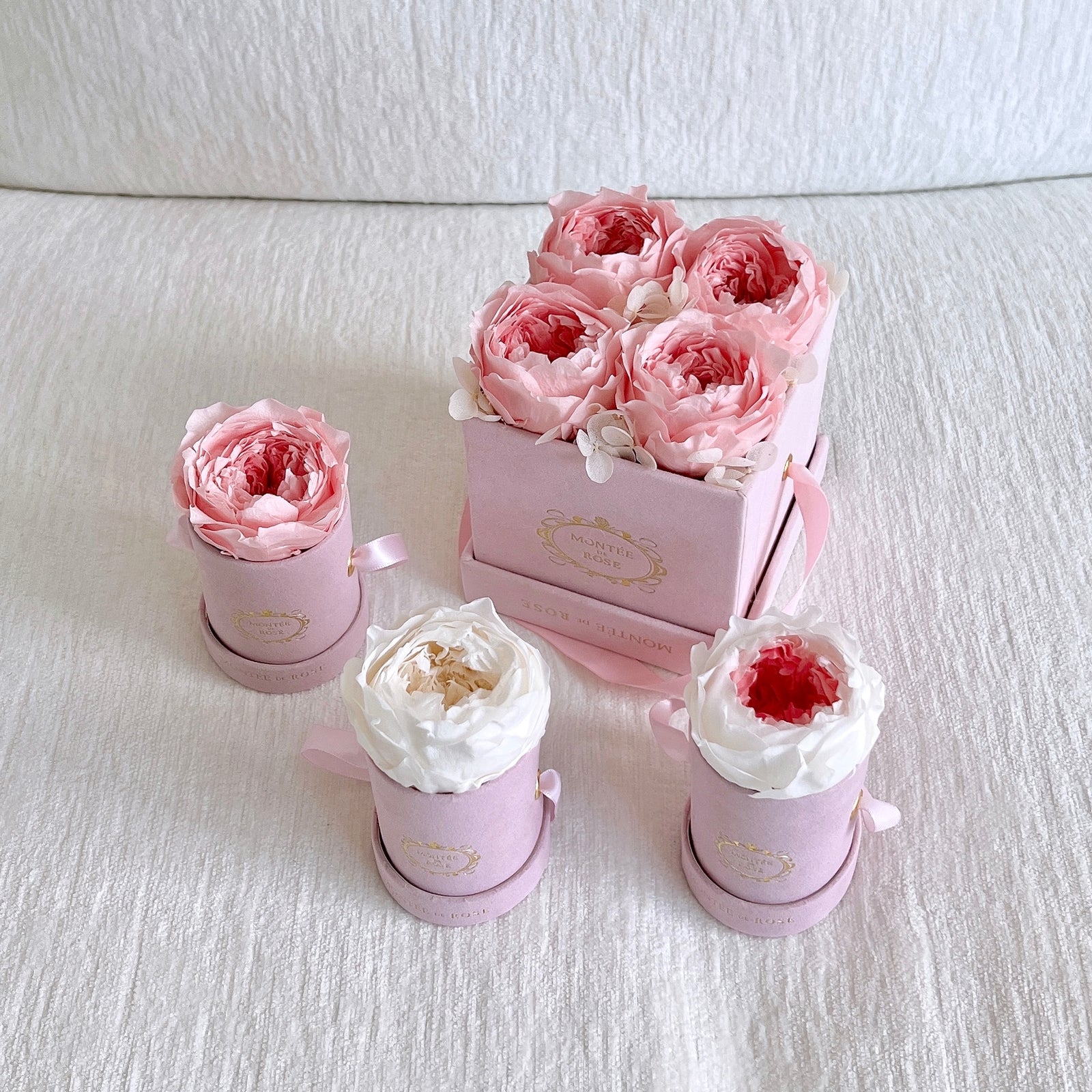 Single Suede Two-Toned Peony Box – Montée De Rose