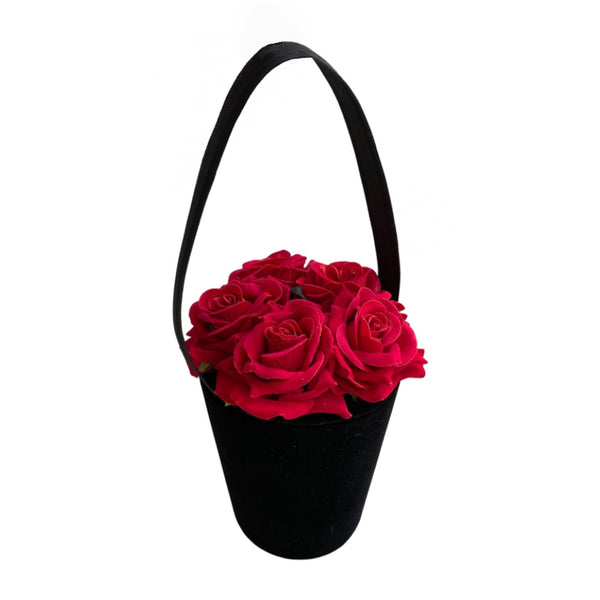 Velvet Round Rose Bag