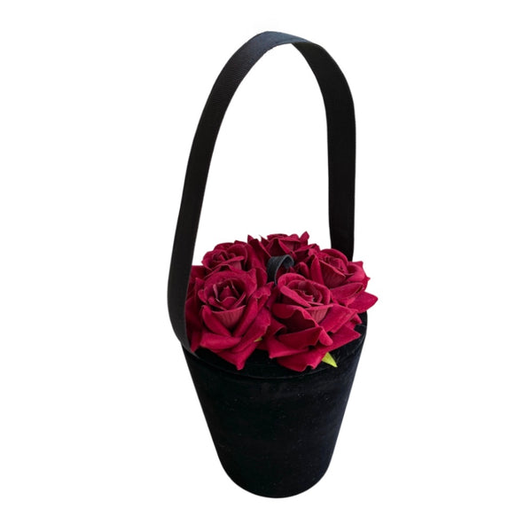 Velvet Round Rose Bag