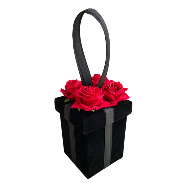 Velvet Square Rose Bag