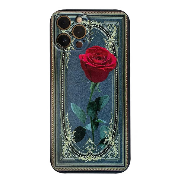 rose print phone case & phone holder